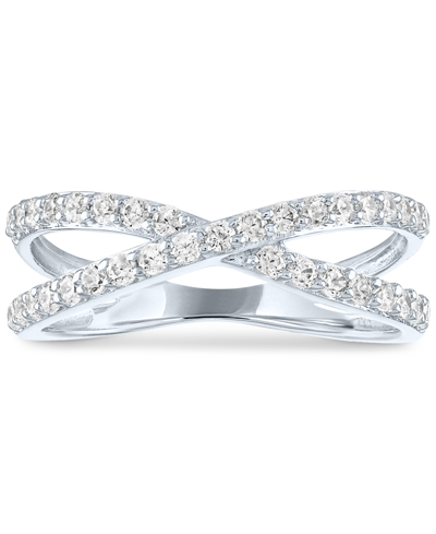 Forever Grown Diamonds Lab-created Diamond Crossover X Ring (1/2 Ct. T.w.) In Sterling Silver