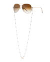 Ettika Women's 18k Gold Plated Dainty Imitation Pearl And Gold Glasses Chain In Gold-plated