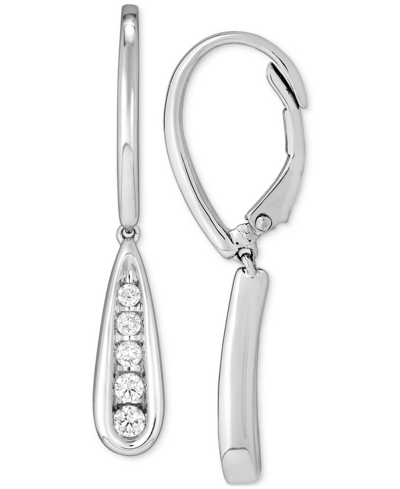 Forever Grown Diamonds Lab-created Diamond Graduated Leverback Drop Earrings (1/3 Ct. T.w.) In Sterling Silver