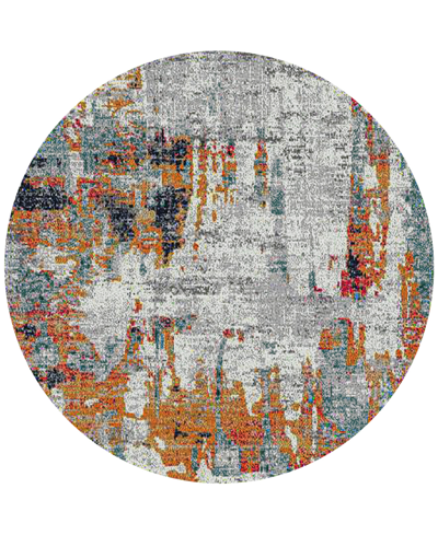 Amer Rugs Montana Joanna 7'6" X 7'6" Round Area Rug In Orange