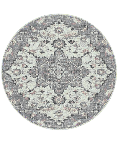 Amer Rugs Montana Herris 7'6" X 7'6" Round Area Rug In Gray