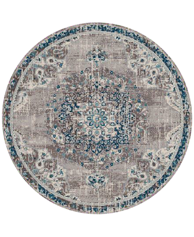 Amer Rugs Montana Nieves 7'6" X 7'6" Round Area Rug In Teal