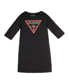Guess Girls Black Cotton Dress In Black