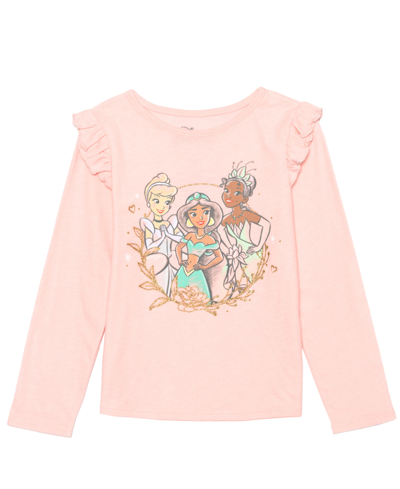 Disney Little Girls Princess Long Sleeve T-shirt In Pink