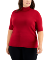 Anne Klein Plus Size Turtleneck Sweater In Titian Red