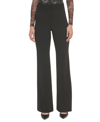 Dkny High Waist Wide Leg Career Pants In Black
