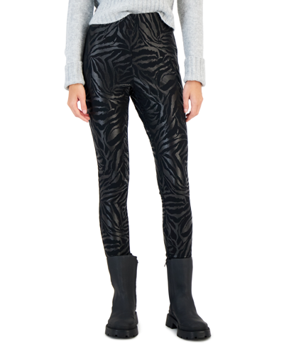 Inc International Concepts Women's Animal-print Metallic Ponte-knit Skinny Pants, Created For Macy's In Tay Zebra A
