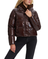 Noize Women's Cropped Pillow Collar Puffer With Channel Quilt Coat In Espresso