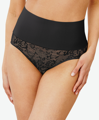Maidenform Tame Your Tummy Firm Control Brief Dm0051 In Black Swing Lace