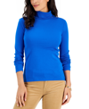 Tommy Hilfiger Plus Size Long Sleeve Knit Turtleneck Top In True Blue