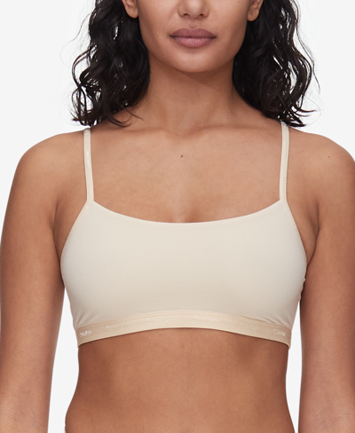 Calvin Klein Women's Form To Body Unlined Bralette Qf6757 In Stone