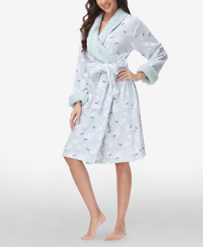 Ink+ivy Women's Printed Plush Robe In Winter Floral