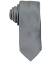 Construct Men's Satin Solid Extra Long Tie In Smoke