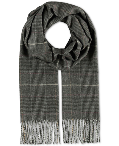 V Fraas Men's Prince Of Wales Plaid Scarf In Grey