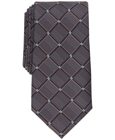 Perry Ellis Men's Ebsen Grid Tie In Taupe