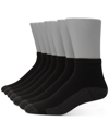 Hanes Men's Ultimate Xtemp Ultra Cushion Low Cut Black Socks, 7-pairs In Black