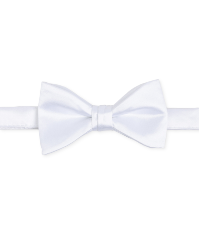 Construct Solid Satin Pre-tied Bow Tie In White