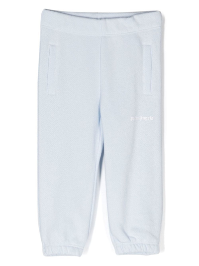 Palm Angels Babies' Logo Print Sweatpants In Blue