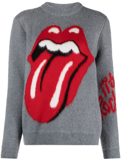 Alanui 'the Rolling Stones' Grey Jacquard Jumper