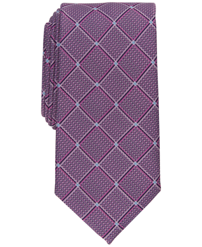 Perry Ellis Men's Ebsen Grid Tie In Pink