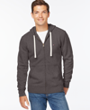 Tommy Hilfiger Plains Drawstring Full-zip Cotton Hoodie In Charcoal Grey Heather