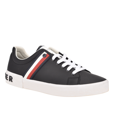 Tommy Hilfiger Men's Ramus Stripe Lace-up Sneakers In Black