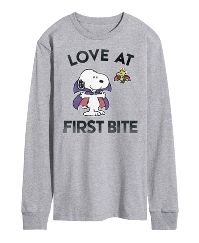 Airwaves Men's Peanuts Love At First Bite T-shirt In Gray