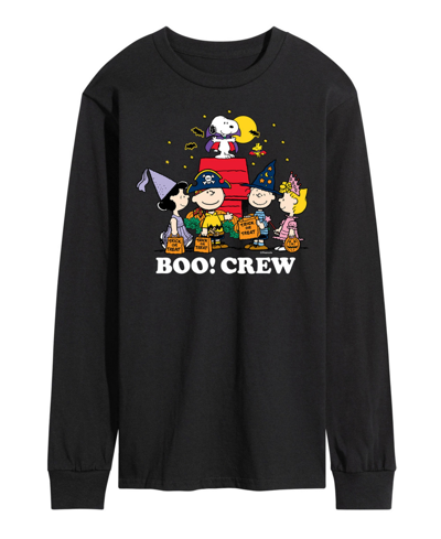 Airwaves Men's Peanuts Boo Crew Fleece T-shirt In Black