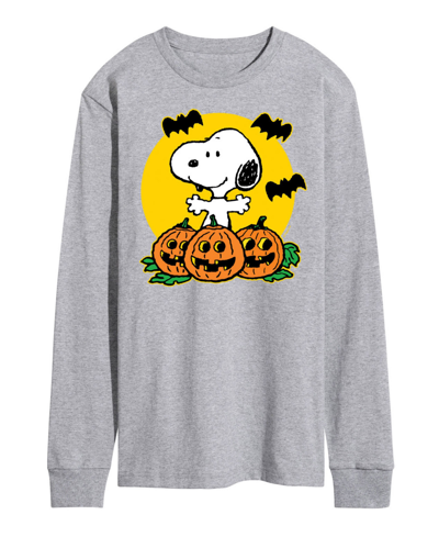 Airwaves Men's Peanuts Snoopy With Pumpkins T-shirt In Gray