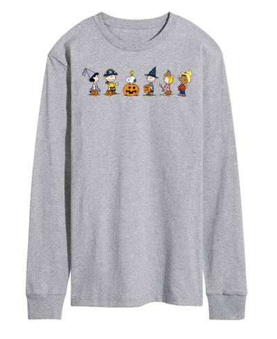 Airwaves Men's Peanuts Characters Fleece T-shirt In Gray