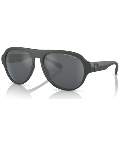 Ax Armani Exchange Men's Polarized Sunglasses, Ax4126su58-yp In Matte Dark Green