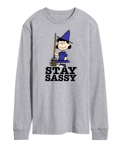 Airwaves Men's Peanuts Stay Sassy Fleece T-shirt In Gray