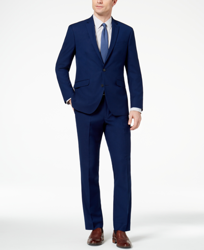 Kenneth Cole Reaction Mens Techni Cole Slim Fit Suit Separates In Blue