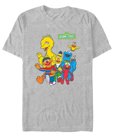 Fifth Sun Men's Sesame Street Counting Short Sleeve T-shirt In Athletic Heather