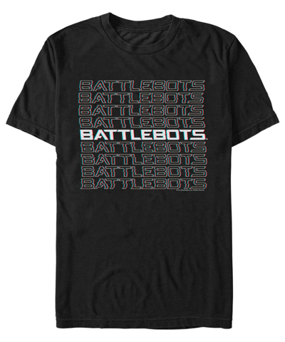 Fifth Sun Men's Battlebots Glitch Logo Short Sleeve T-shirt In Black