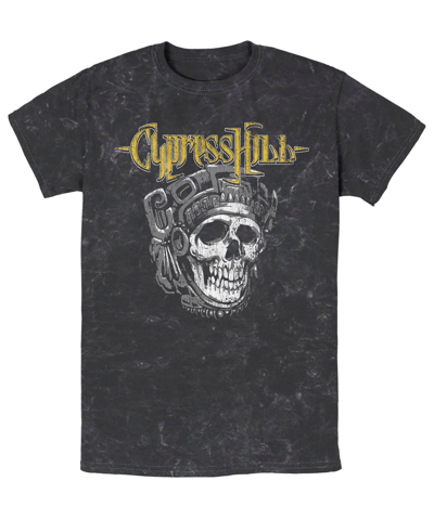 Fifth Sun Men's Cypress Hill Aztec Skull Short Sleeve Mineral Wash T-shirt In Black