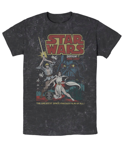 Fifth Sun Men's Star Wars Great Space Fantasy Short Sleeve Mineral Wash T-shirt In Black
