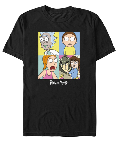 Fifth Sun Men's Rick And Morty Color Shift Boxes Short Sleeve T-shirt In Black