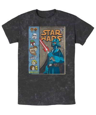 Fifth Sun Men's Star Wars About Face Short Sleeve Mineral Wash T-shirt In Black