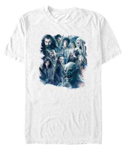 Fifth Sun Men's The Hobbit 3 Whole Cast Lockup Short Sleeve T-shirt In White