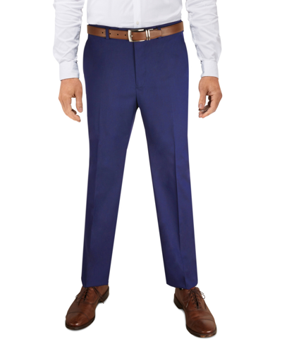 Alfani Men's Classic-fit Stretch Solid Suit Pants, Created For Macy's In Blue