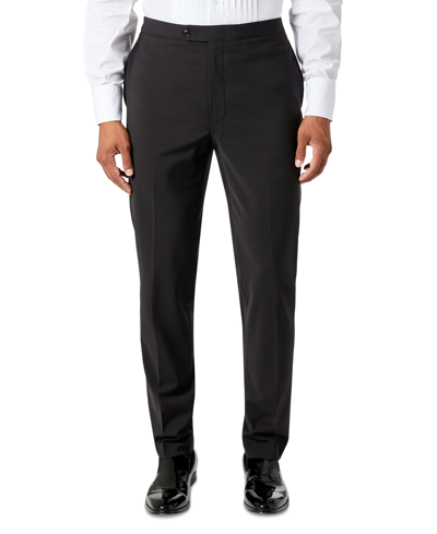 Calvin Klein Men's Skinny-fit Wool Tuxedo Pant In Black