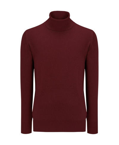 Ron Tomson Men's Modern Roll Neck Sweater In Burgundy