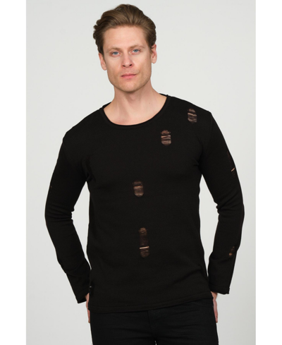 Ron Tomson Men's Modern Distorted Sweater In Black