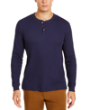 CLUB ROOM MEN'S THERMAL HENLEY SHIRT, CREATED FOR MACY'S