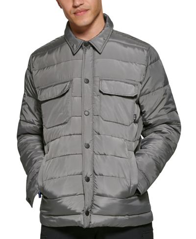 Bass Outdoor Men's Mission Quilted Puffer Shirt Jacket In Gargoyle