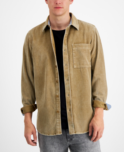Sun + Stone Men's Corduroy Shirt, Created For Macy's In Gold