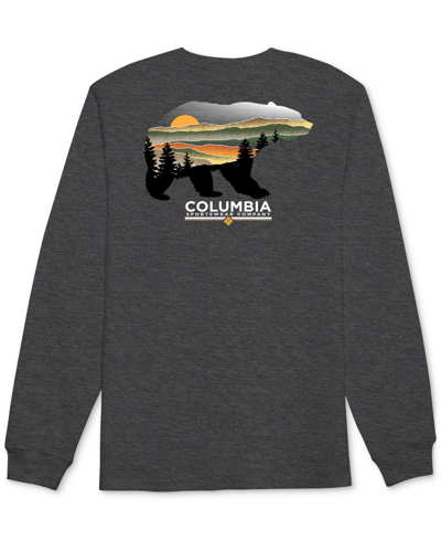 Columbia Men's Sunset Kodak Logo Graphic Long-sleeve T-shirt In Charcoal Heather