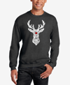 La Pop Art Men's Santa's Reindeer Word Art Crewneck Sweatshirt In Dark Gray