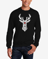 LA POP ART MEN'S SANTA'S REINDEER WORD ART CREWNECK SWEATSHIRT